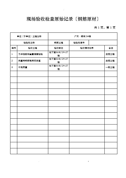 现场验收检查原始记录