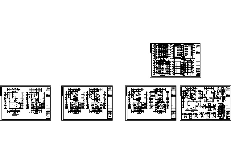 北方某地区五户建筑设计施工总套图纸