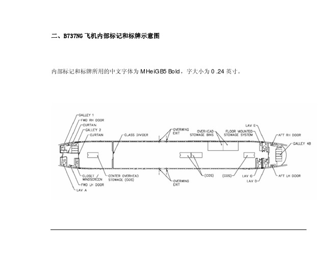 B737NG飞机内部标记和标牌示意图