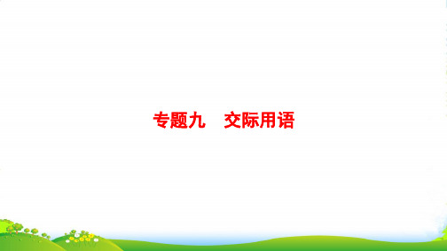 高三英语译林版(江苏专用)一轮复习课件：第2部分 专题9 交际用语