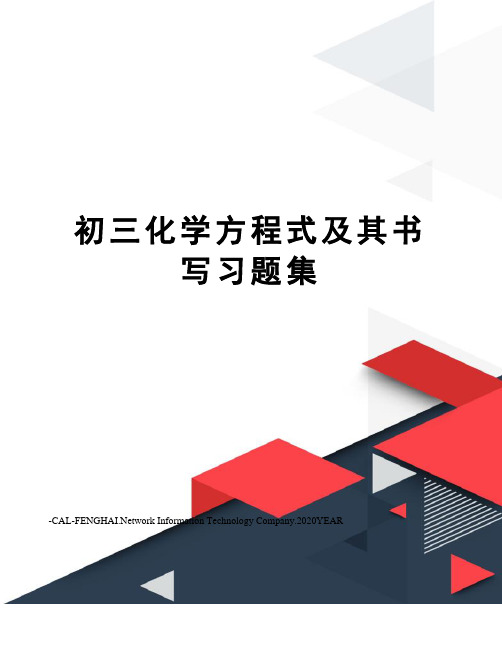初三化学方程式及其书写习题集