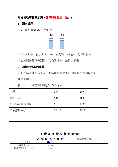 加标回收率计算示例