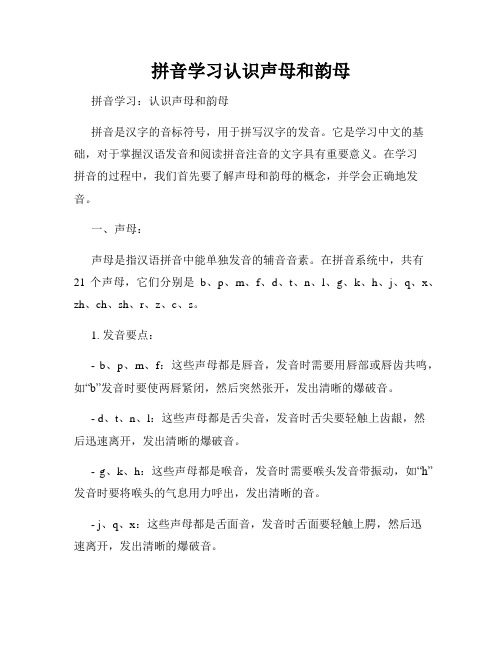 拼音学习认识声母和韵母