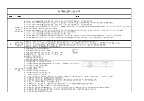 防爆接线箱执行标准