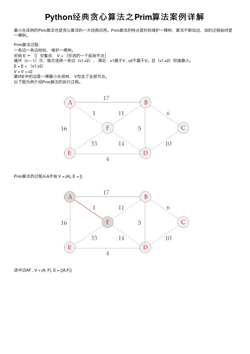 Python经典贪心算法之Prim算法案例详解