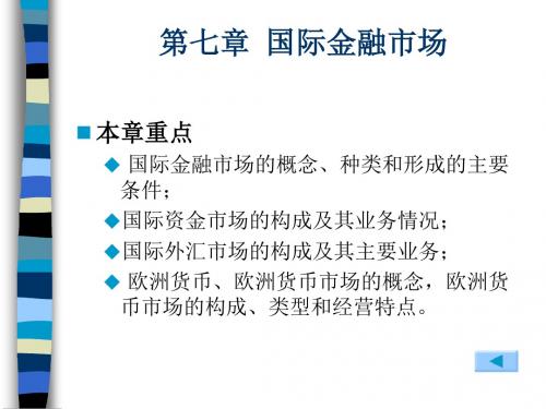 国际金融 第7章 国际金融市场