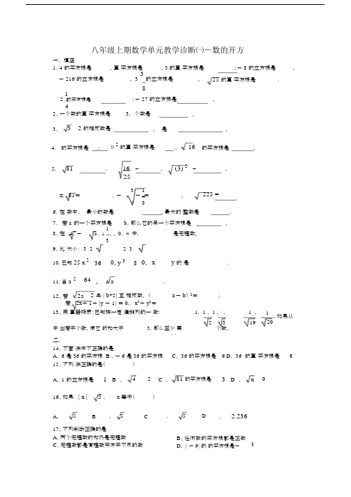 数的开方单元测试题.docx