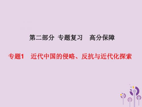 (河北专版)2018中考历史总复习第二部分专题复习高分保障专题1近代中国的侵略、反抗与近代化探索课件