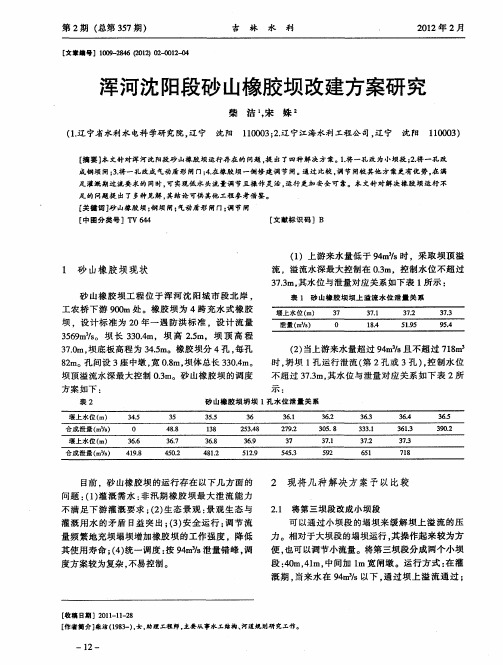 浑河沈阳段砂山橡胶坝改建方案研究