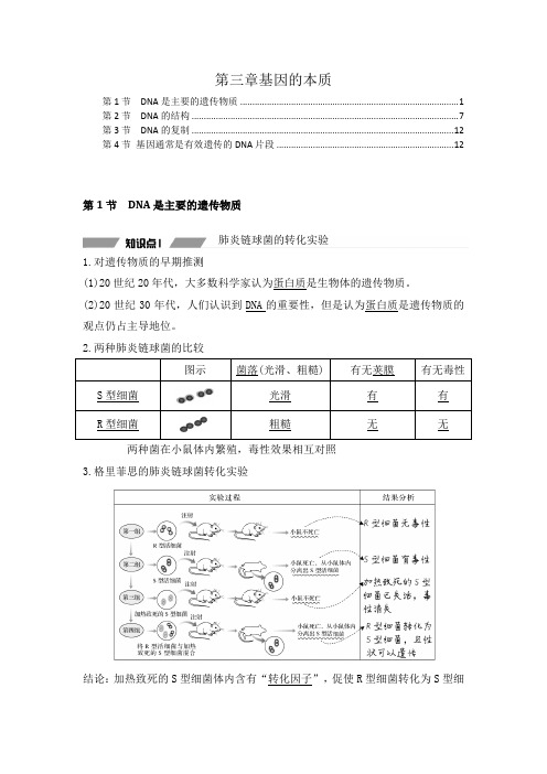 新教材 人教版高中生物必修2 第三章 基因的本质 知识点考点重点难点提炼汇总