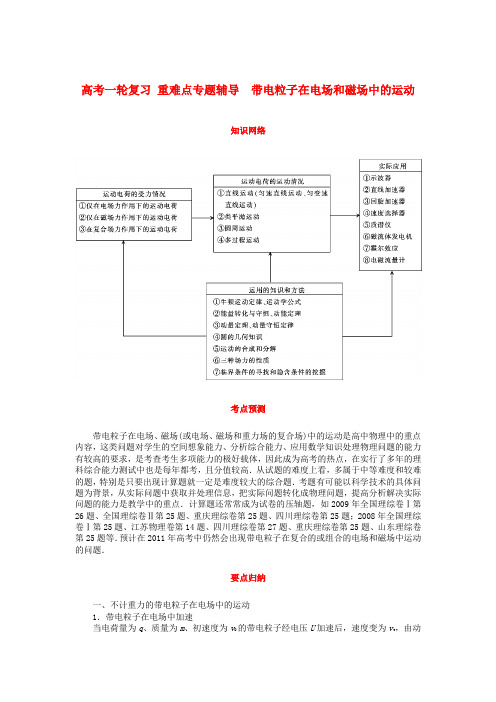 高考物理一轮复习 带电粒子在电场和磁场中的运动重难点专题辅导 新人教版