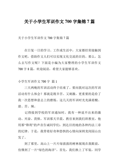 关于小学生军训作文700字集锦7篇