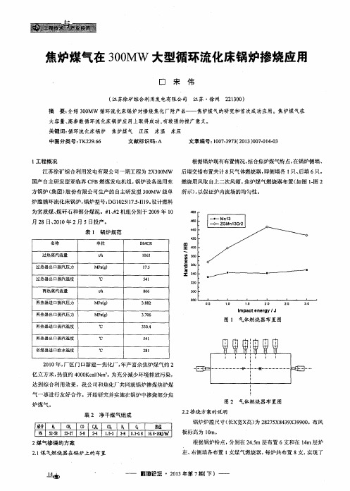 焦炉煤气在300MW大型循环流化床锅炉掺烧应用