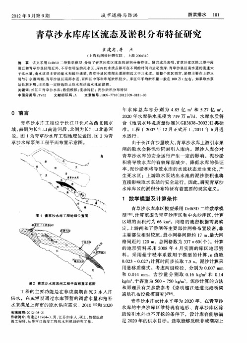 青草沙水库库区流态及淤积分布特征研究