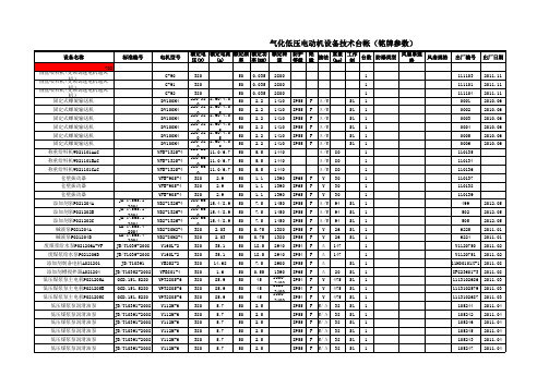 电气一次设备台账--总