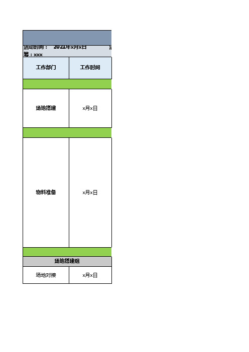 活动分工及现场执行表