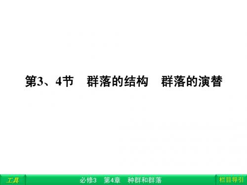 生物必修3 4-3、4 群落的结构 群落的演替课件(高三复习)