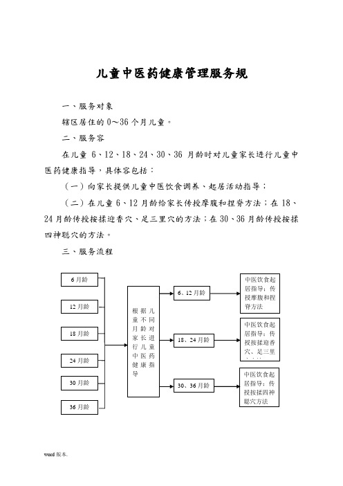 儿童中医药健康管理服务规范标准[详]