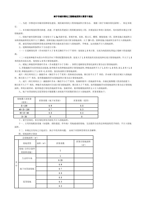 tk南宁市城市绿化工程绿地面积计算若干规定4852865