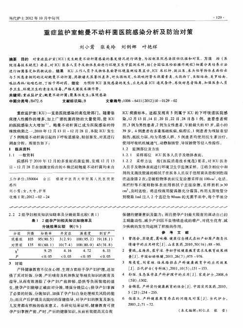 重症监护室鲍曼不动杆菌医院感染分析及防治对策