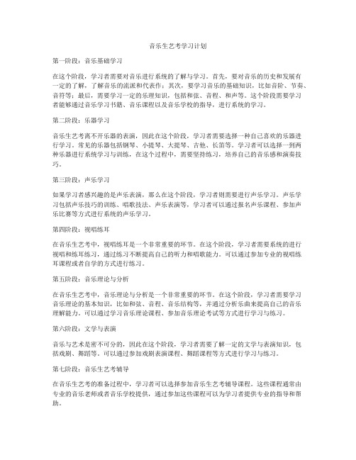 音乐生艺考学习计划