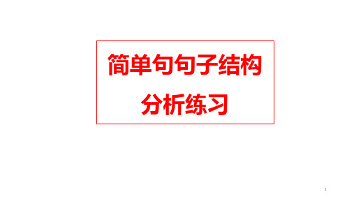 高中英语 牛津必修一 Unit 1 Grammar 简单句句子结构分析练习