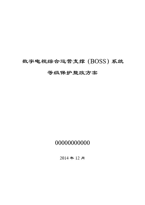 广电BOSS系统-等级保护测评整改方案