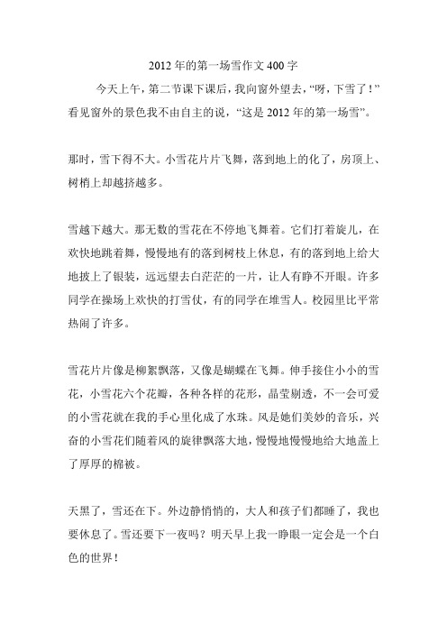 2012年的第一场雪作文400字.doc