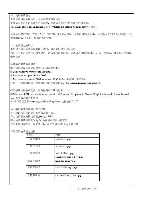 初中英语被动语态导学案