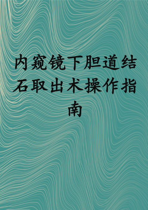 内窥镜下胆道结石取出术操作指南