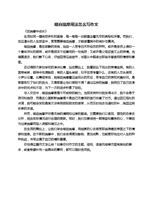 暗自揣摩用法怎么写作文