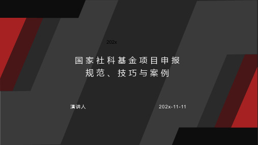 国家社科基金项目申报规范、技巧与案例PPT模板