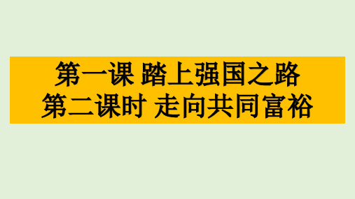 人教版九年级道德与法治上册第一课第二课时走向共同富裕