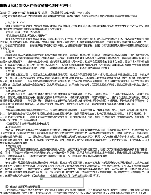 简析无损检测技术在桥梁桩基检测中的应用