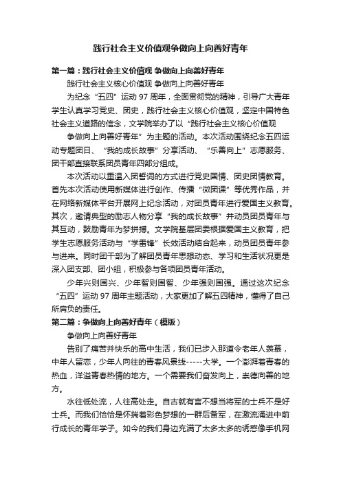 践行社会主义价值观争做向上向善好青年