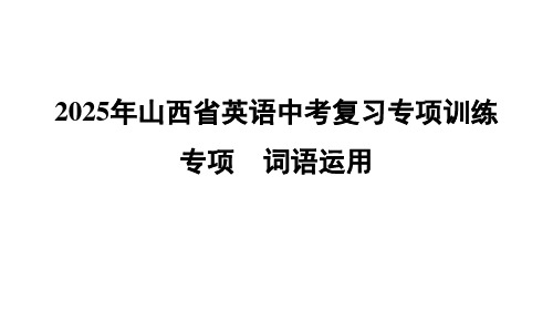 2025年山西省英语中考复习专项训练(专项+词语运用)课件