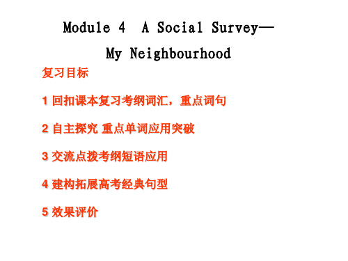 2012高考一轮复习必修一module4  a social survey my neighbourhood (1)