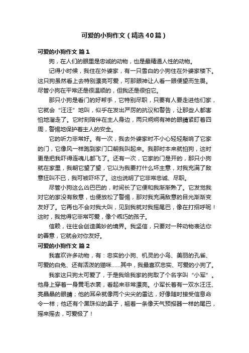 可爱的小狗作文（精选40篇）