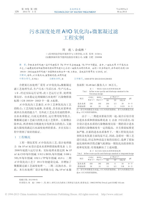 污水深度处理A_2_O氧化沟_微絮凝过滤工程实例_周彪