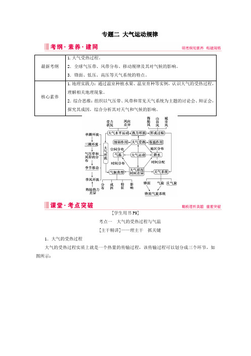 2020届高考地理复习第一部分地球运动规律专题二大气运动规律讲+练含解析