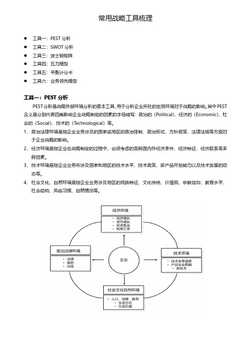 常用战略管理工具梳理