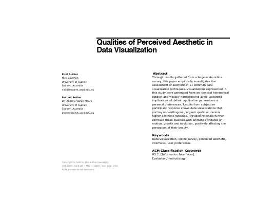 ACM 1-xxxxxxxxxxxxxxxxxx. Qualities of Perceived Aesthetic in