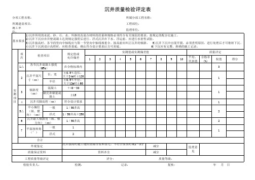 沉井质量检验评定表 Microsoft Excel 工作表