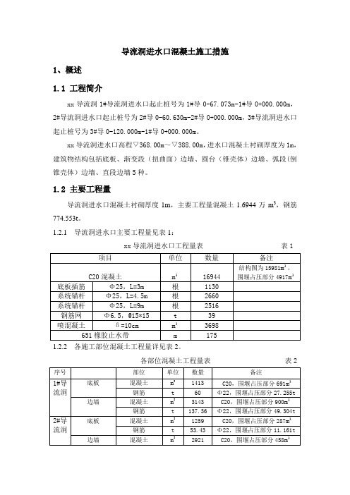 进水口混凝土施工措施