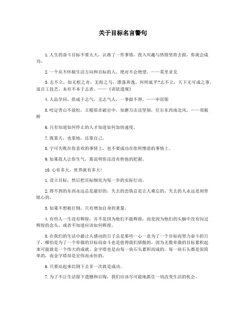 关于目标名言警句