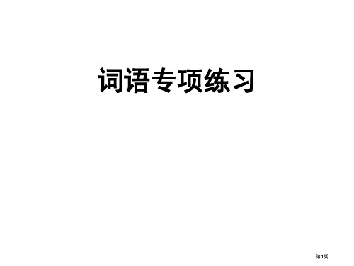 词语专项练习题公开课一等奖优质课大赛微课获奖课件