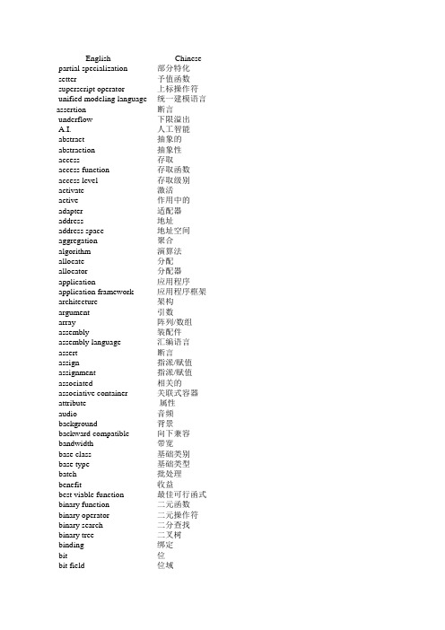 编程术语英汉对照词典