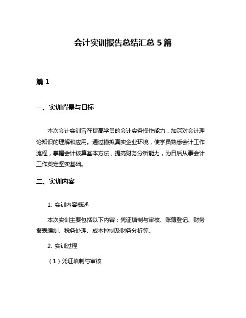 会计实训报告总结汇总5篇