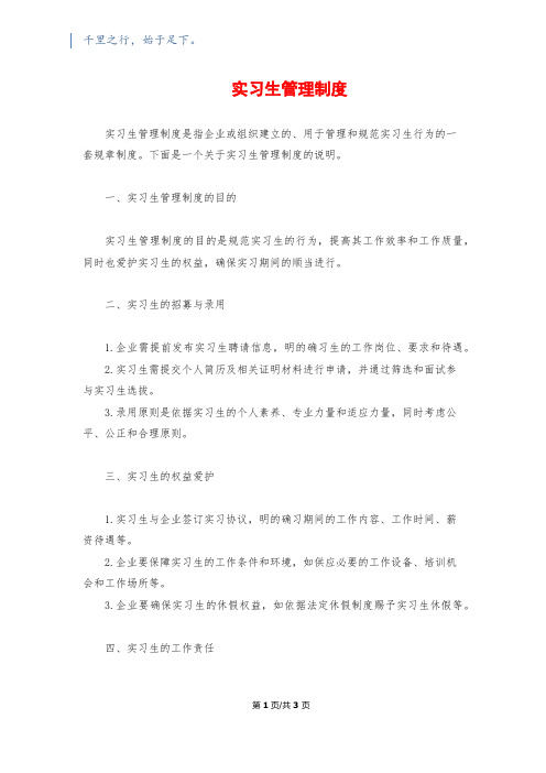 实习生管理制度