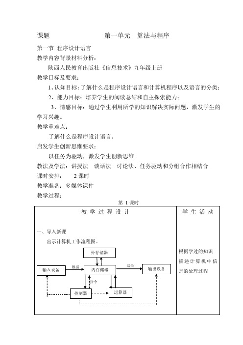 算法与程序教案